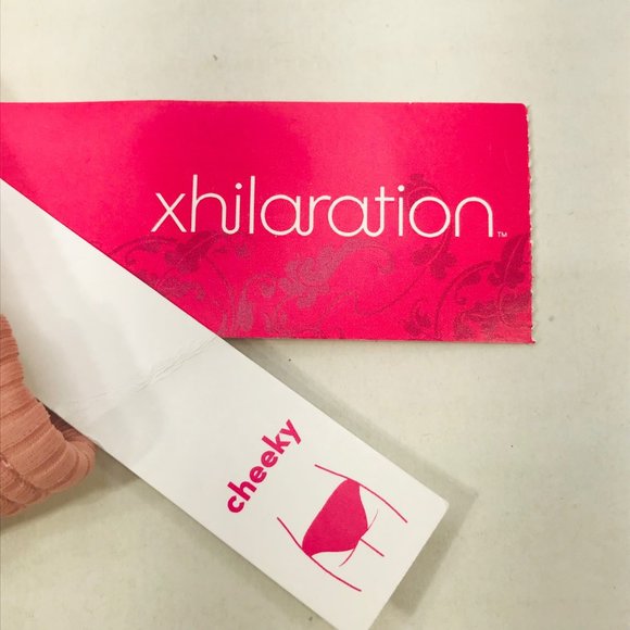 Xhilaration Women's Size XS 00 Ribbed Cheeky Bikini Swim Bottom Mauve New - Picture 3 of 9